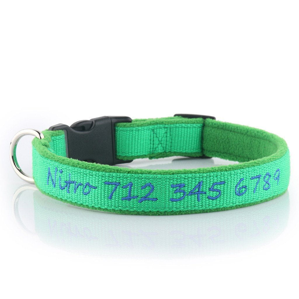 Blueberry Pet Sports Fan Football Canvas Adjustable Dog Collar with Metal  Buckle in Olive Green, Large, Neck 17-20.5 